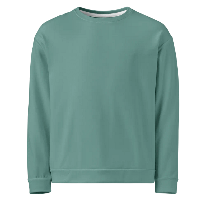 Plain Medium Teal Green Soft Summer Unisex Recycled Polyester Heavyweight Premium Sweatshirt by Treasure Pie product image (1)