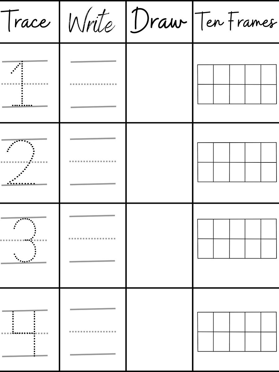 Number Tracing 1-10 Worksheets pdf product image (3)