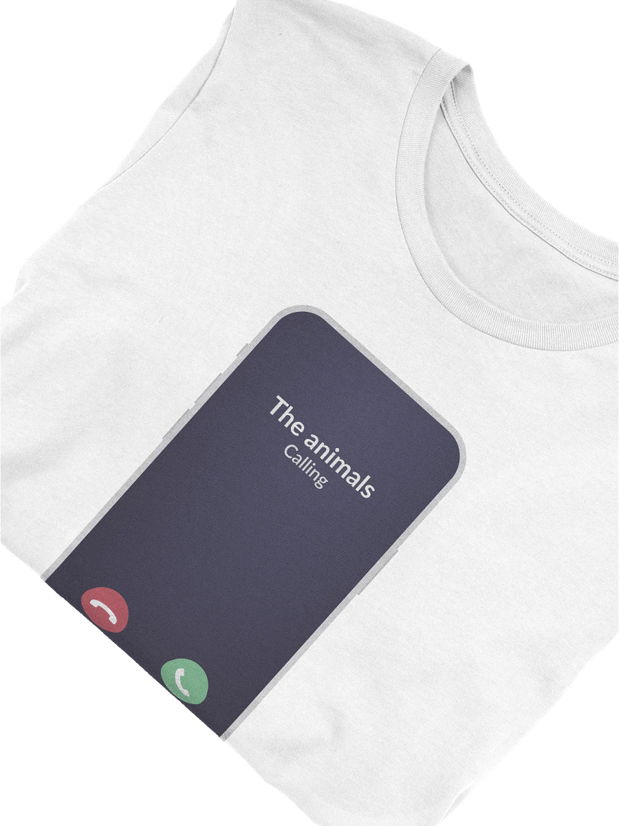 “The Animals Calling - Go Vegan” Unisex White T-Shirt product image (3)