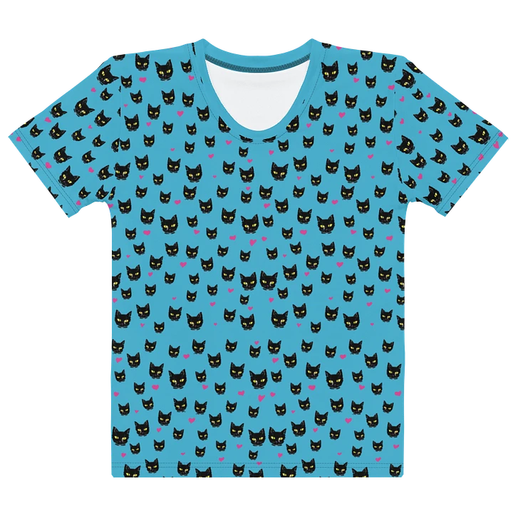 'Blue Kitty Dots' Women's Poly Tee product image (1)