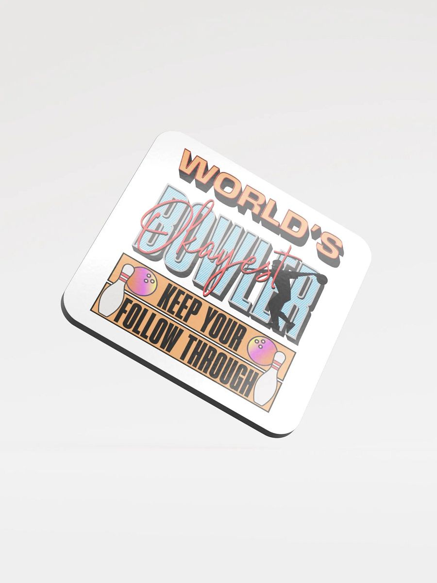 World's Okayest Bowler Cork Coaster product image (1)