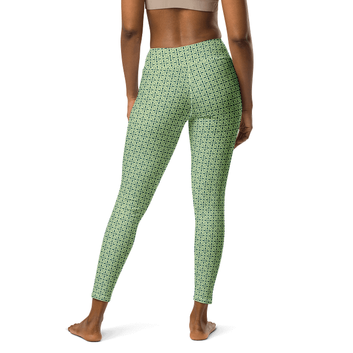 Eco-Friendly Green Lattice High-Waist Leggings product image (2)
