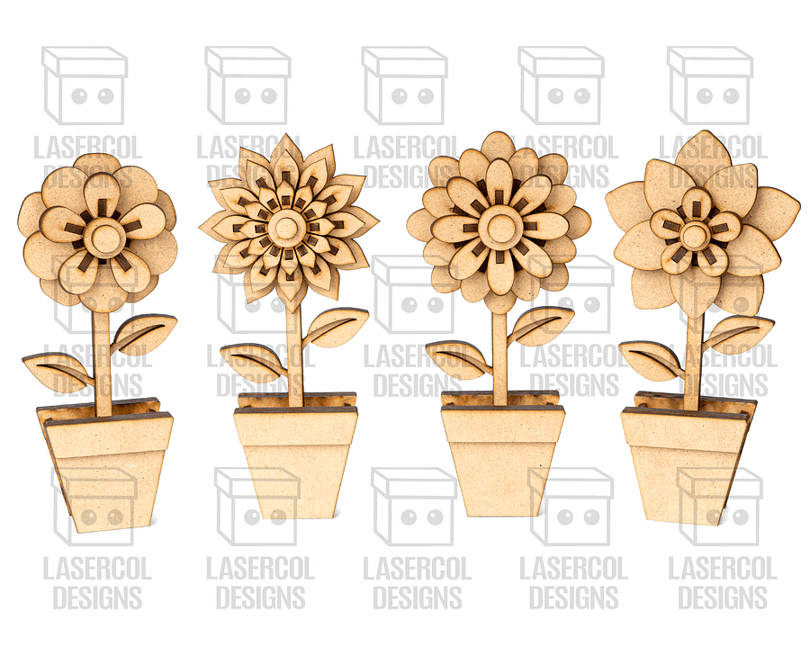 Flowers Set 3d - Laser Cut Files product image (10)