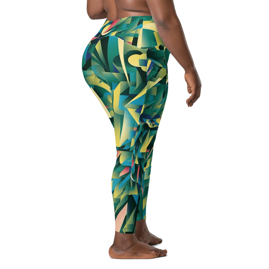 Abstract Lithographic Pattern Design Leggings with pockets - V8 product image (3)