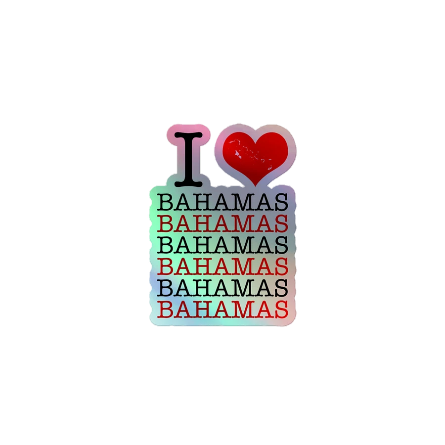 Bahamas Sticker Holographic : I Love The Bahamas : Heart Bahamas Map product image (2)