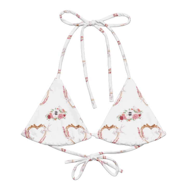 Watercolour Floral Pattern String Bikini Top - v4 product image (2)