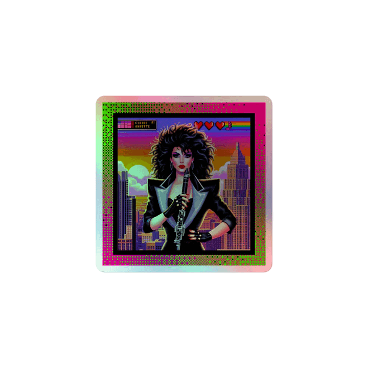 Eight-Bit Claire Holographic Sticker product image (1)