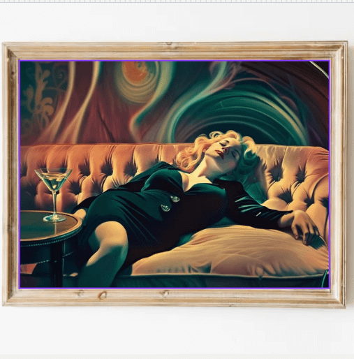 Woman on Couch with Martini Wall Art product image (4)