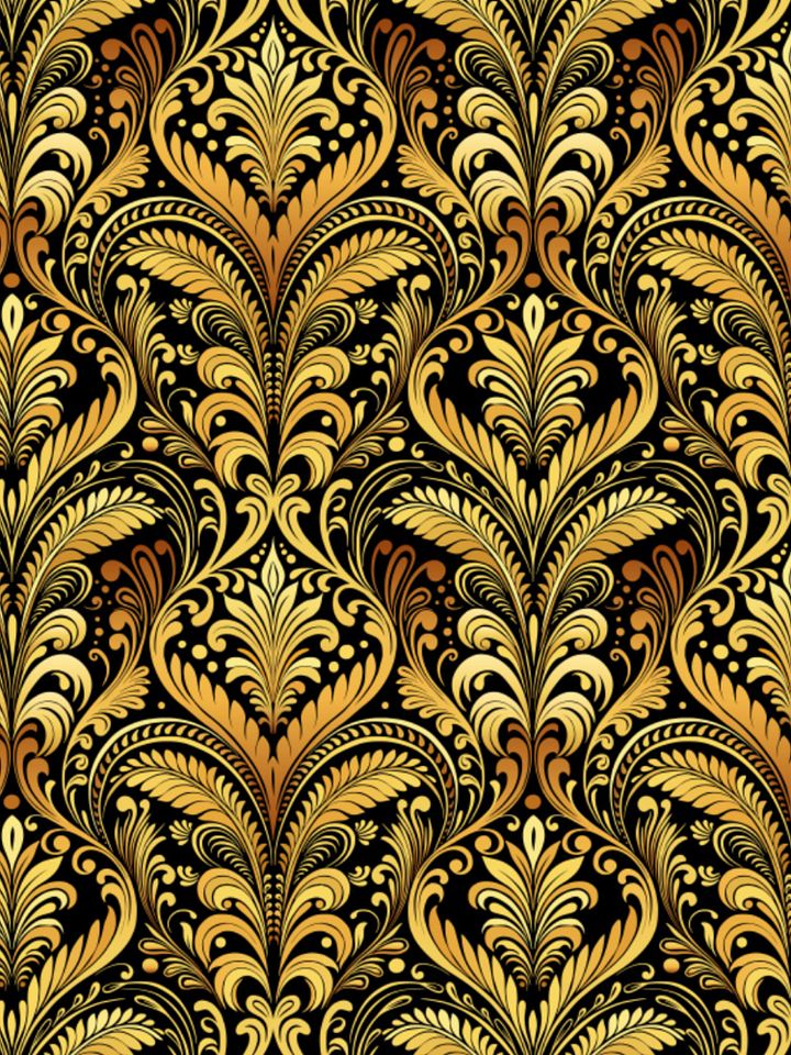 Gold Vintage Glamour Flourishes Single Seamless Pattern product image (2)