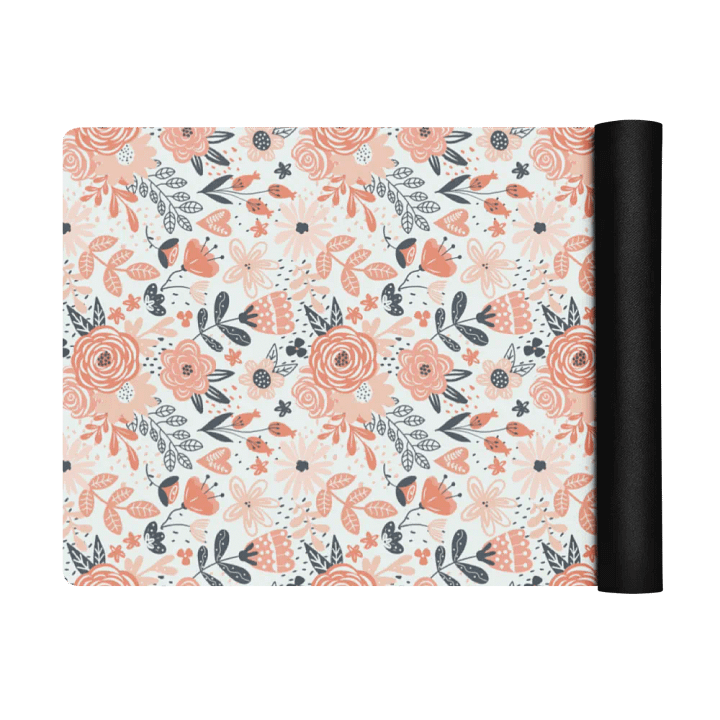Orange Floral Boho Yoga Mat by Treasure Pie product image (2)