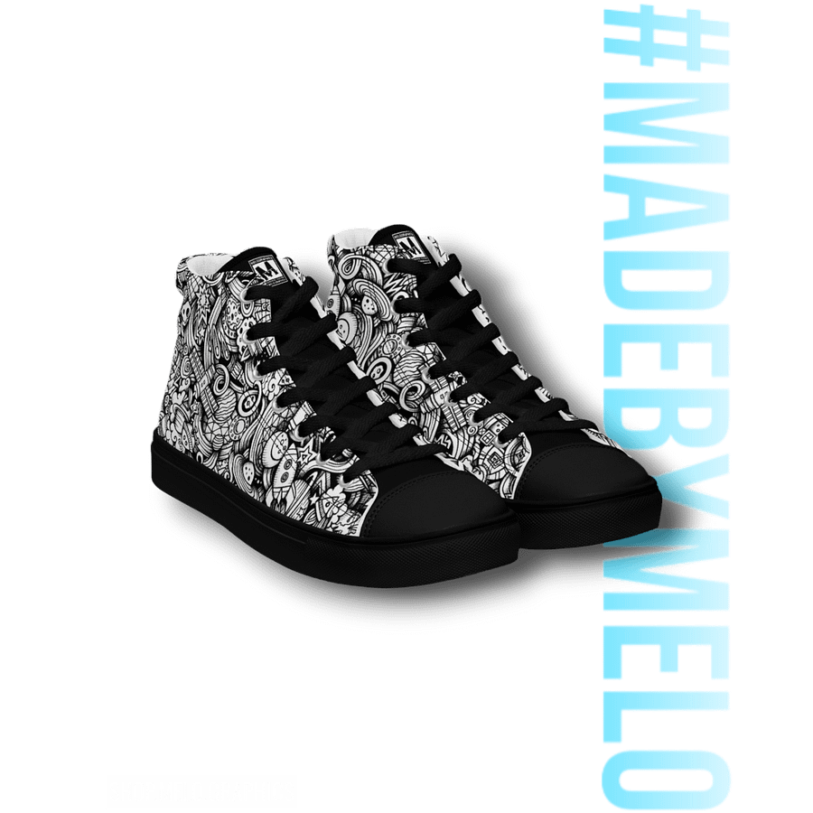 Dark Space Scribble - Men's High Tops | #MadeByMELO product image (6)
