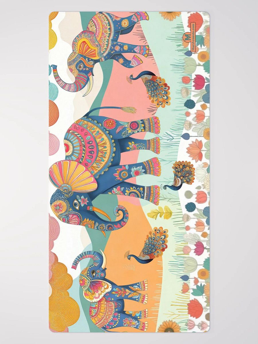 Dancing Elephants: Madhubani art, Gaming Pad product image (2)