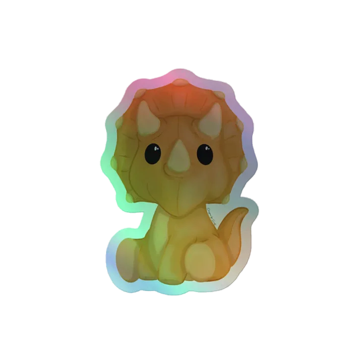Triceratops Plushie Holographic Sticker product image (2)