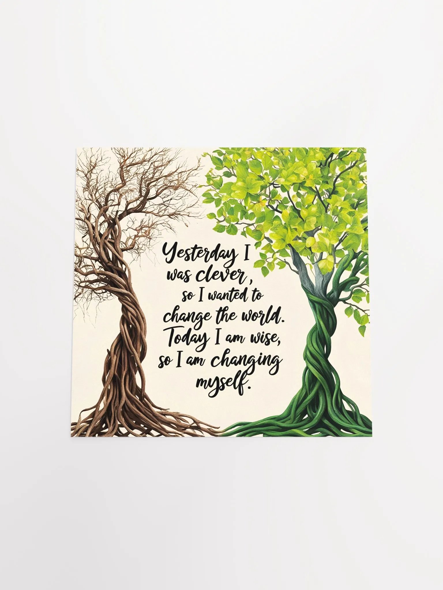 Yesterday I was clever, so I wanted to change the world. Today I am wise, so I am changing myself - Enhanced Matte Paper Poster product image (17)