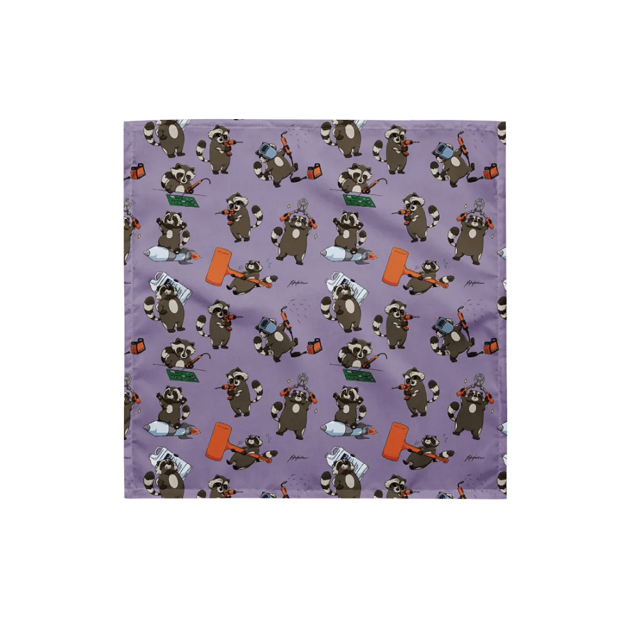 AH! RACCOONS EVERYWHERE! Lilac Bandana product image (1)