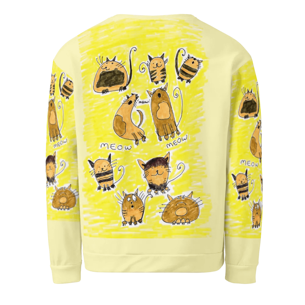 Abstract Doodle Cats Unisex All Over Print Sweatshirt product image (7)