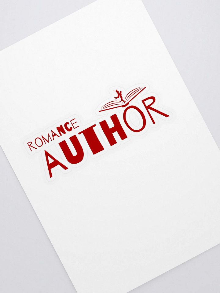 Romance Author Sticker in red text product image (1)
