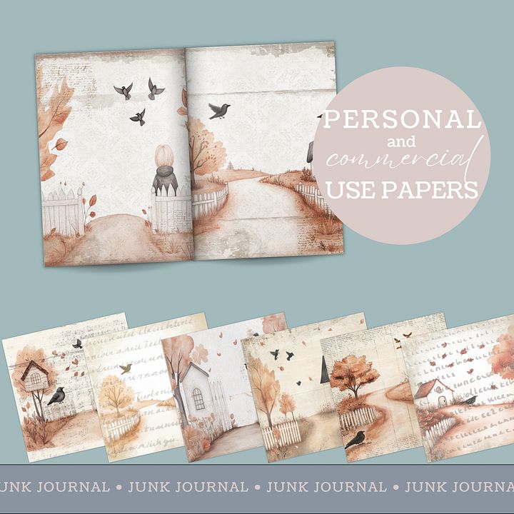 Autumn Crows - Digital Papers V4- Commercial Use product image (2)