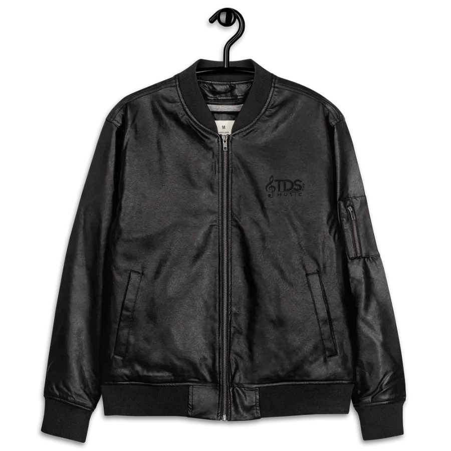 Premium Unisex Faux Leather Bomber Jacket by TDS Music – Available in Black and Brown product image (12)