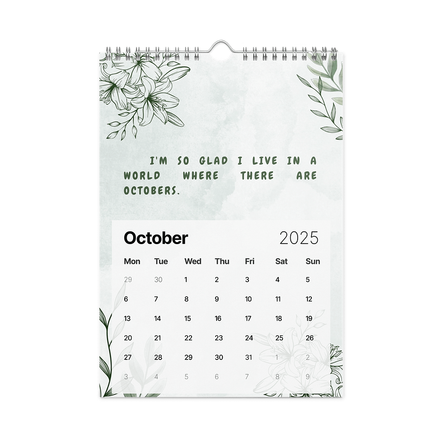 FLORAL INSPIRATIONAL QUOTES WALL CALENDAR 2026 product image (12)
