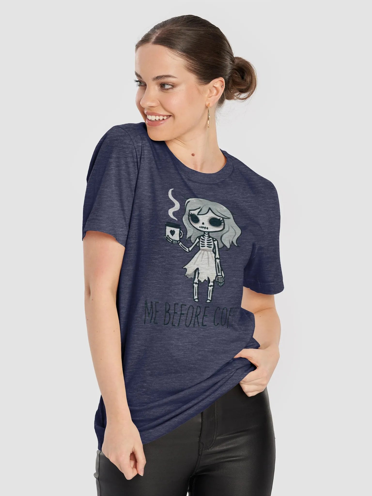 Me Before Coffee - Skeleton Girl Unisex T-Shirt product image (8)