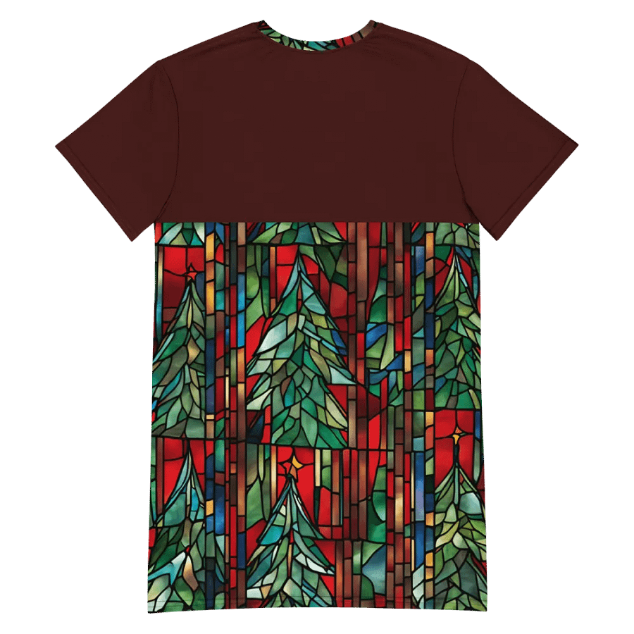 Stained Glass Christmas Tree T-Shirt Dress product image (6)