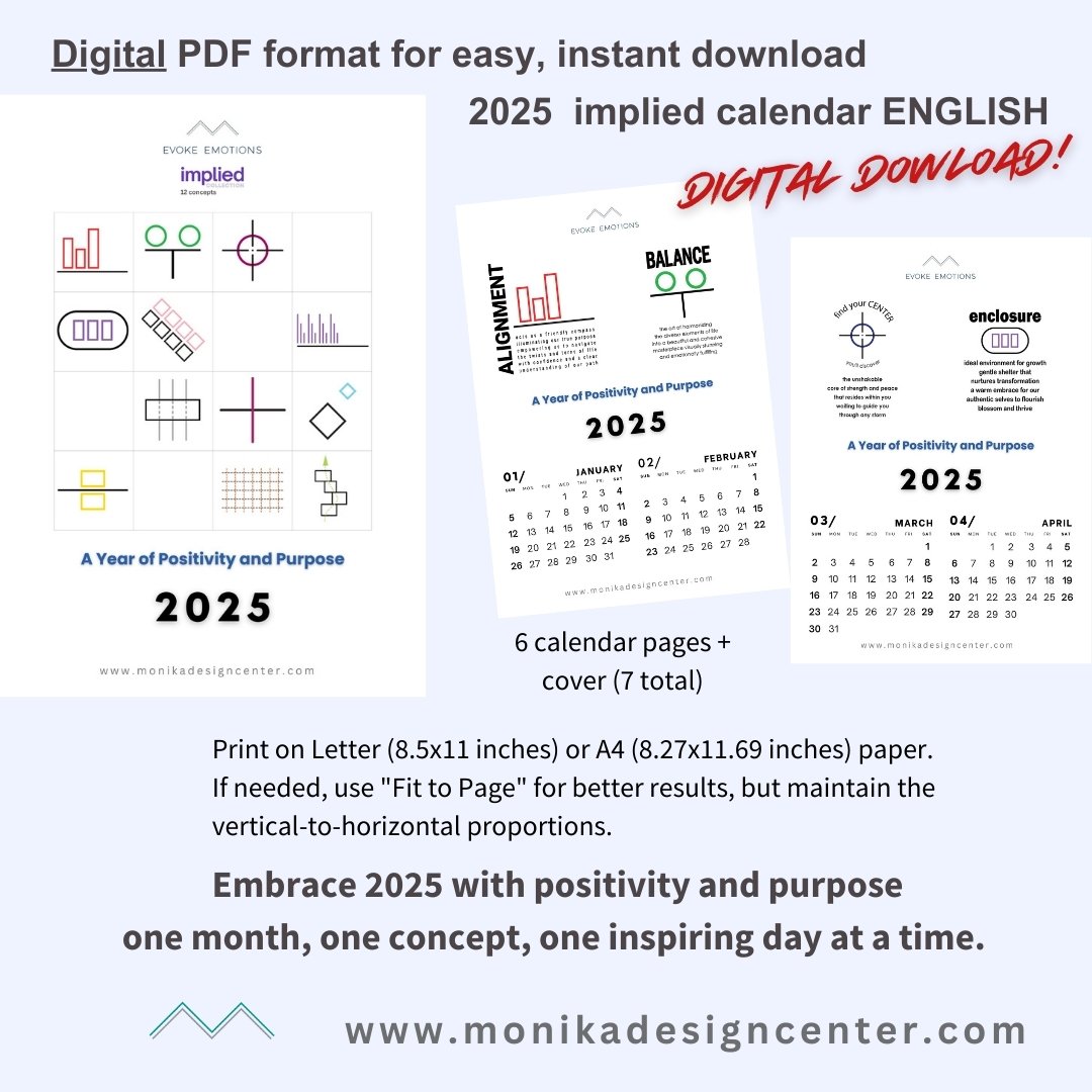 Digital Calendar 2025: A Year of Positivity and Purpose-Now $2.50 Use promo code DIGITALLOVE at checkout product image (1)
