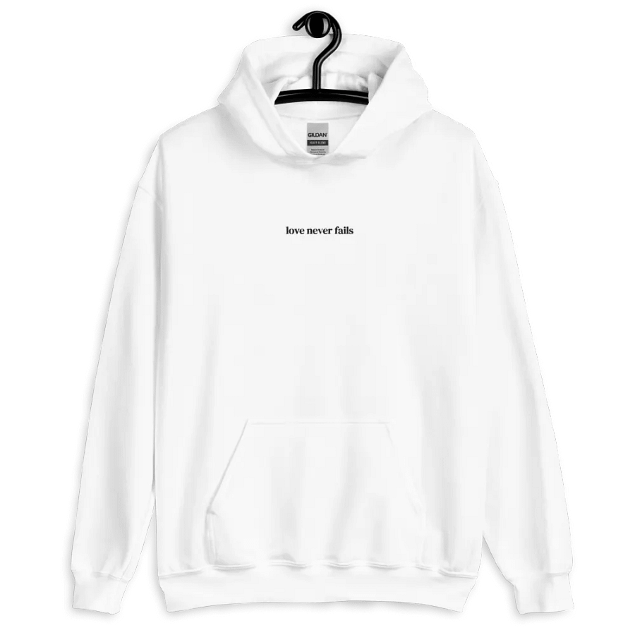 Minimalistic Unisex Love Never Fails Embroided Hoodie (Black Embroided) product image (197)