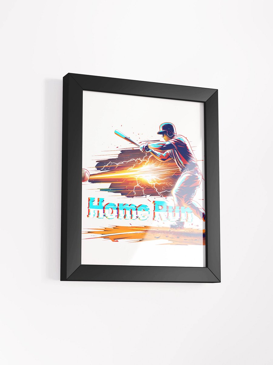 Dynamic Baseball Home Run Art: Glitch-Effect Power Swing Poster product image (10)