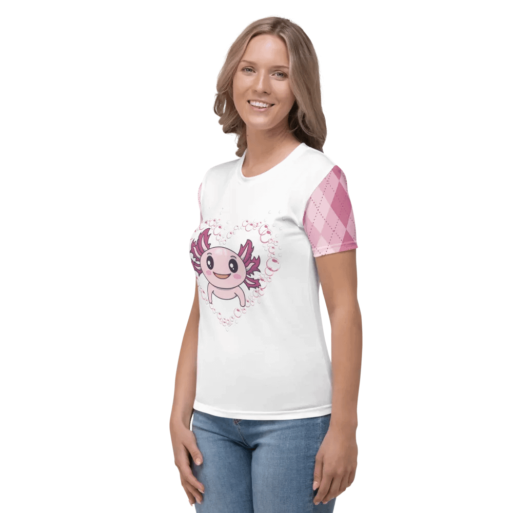 Pink And White Axolotl T-Shirt product image (2)