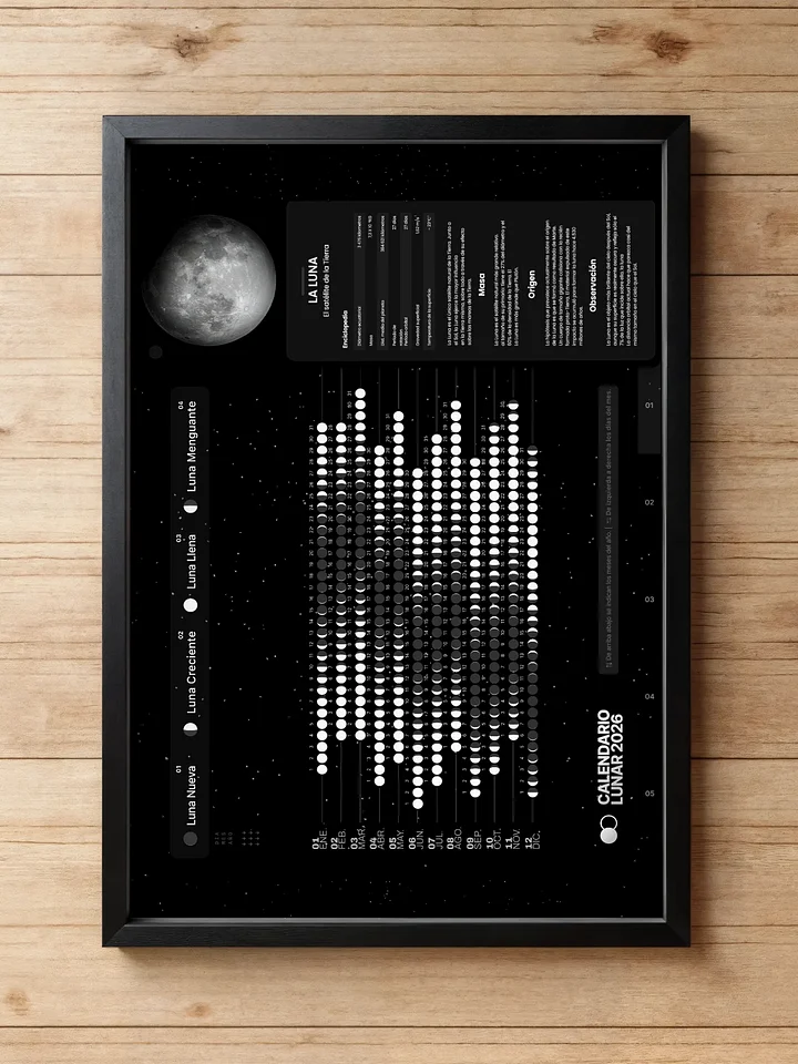 Calendario de pared de las fases lunares de 2026 product image (2)
