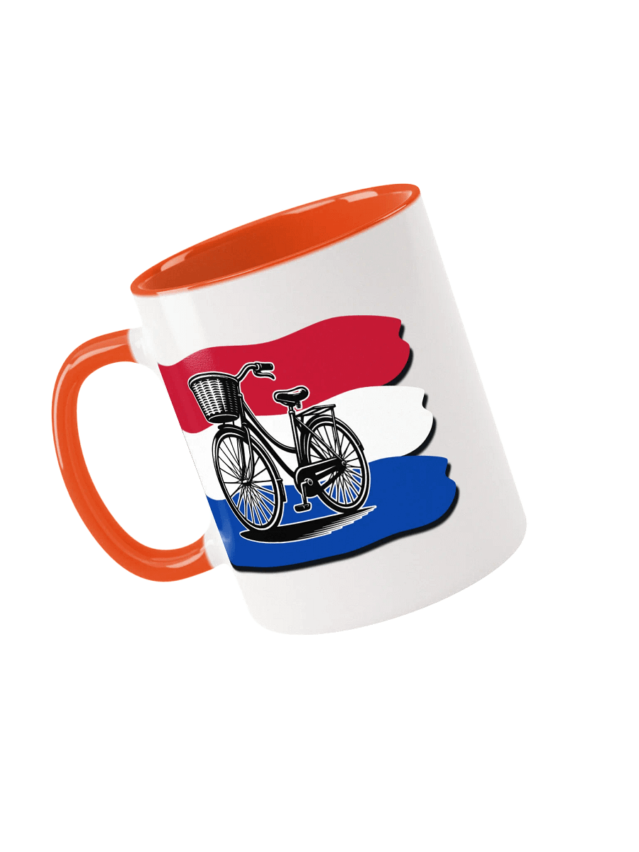 Netherlands Flag And Bicycle Ceramic Mug With Color Inside product image (1)