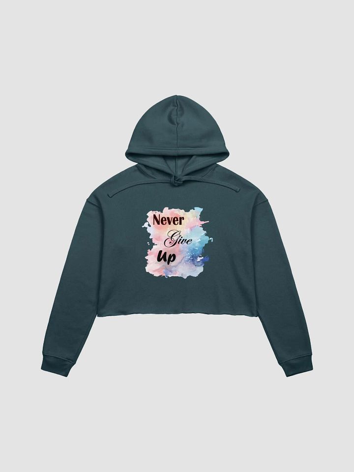 Never Give Up Watercolor Crop Hoodie product image (8)