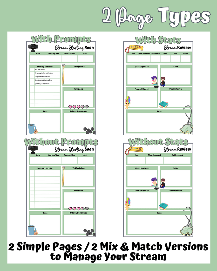 My Daily Stream Planner - Green Edition | Digital Streaming Organization & Review Tool product image (3)