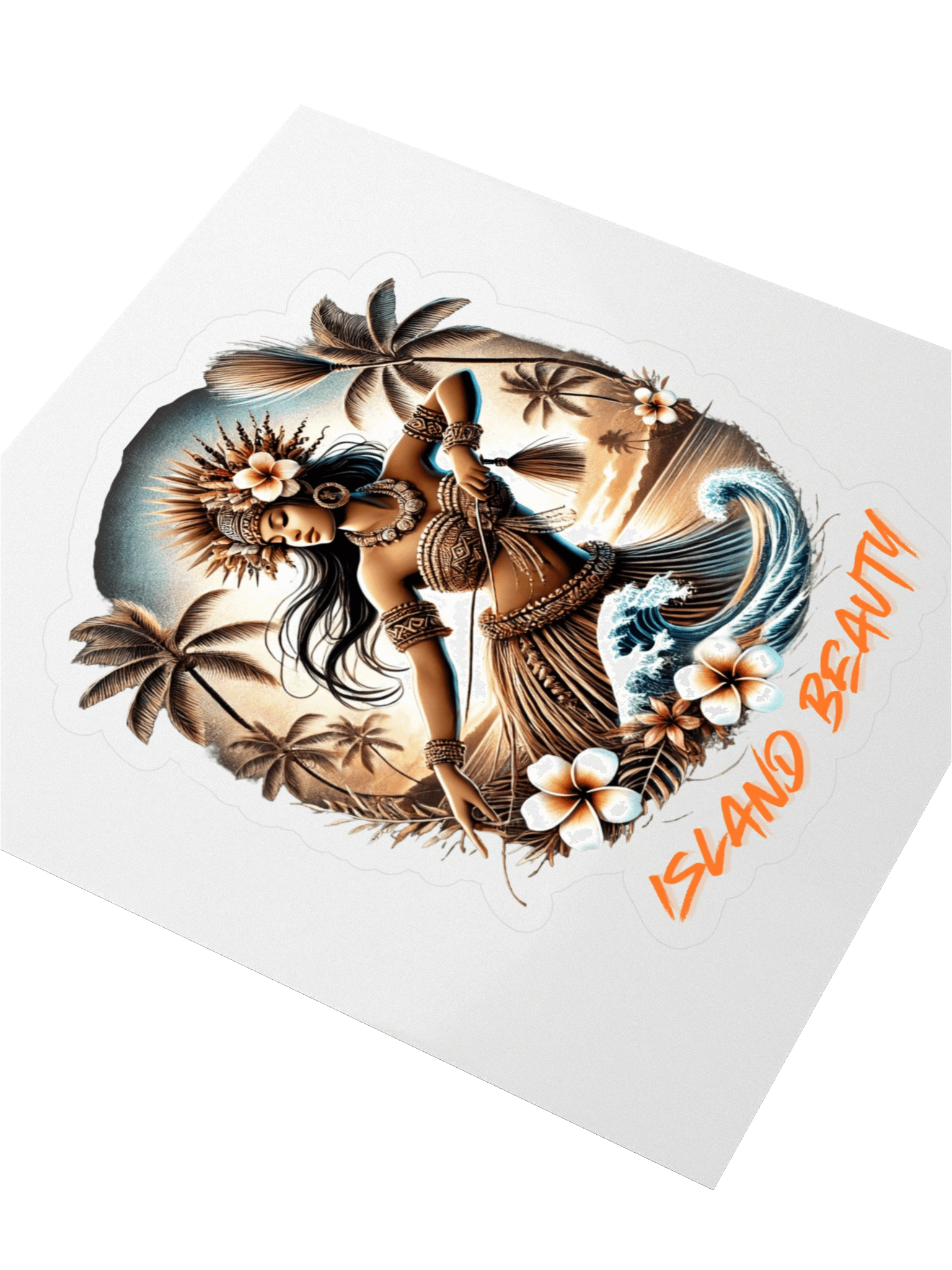 Island Beauty – Polynesian Tribal Design Kiss Cut Sticker for Island Pride & Tropical Vibes product image (3)