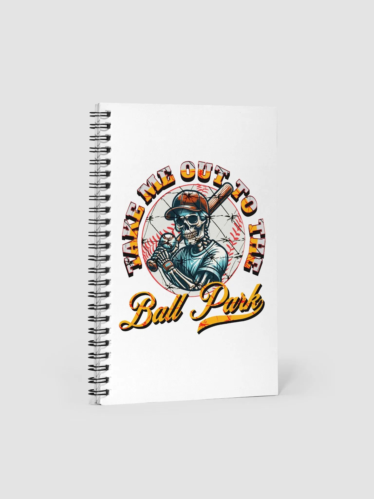 Take Me Out To The Ball Park Baseball Skeleton Spiral Notebook product image (2)