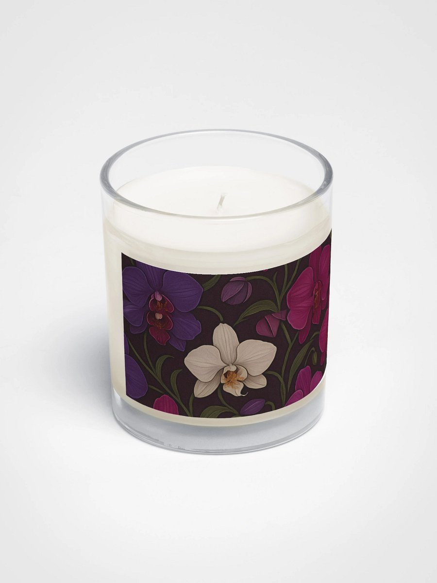 Purple And White Orchid Soy Candle With Elegant Floral Design product image (2)