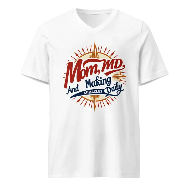 Mom, MD, And Making Miracles Daily V-Neck Tee product image (1)