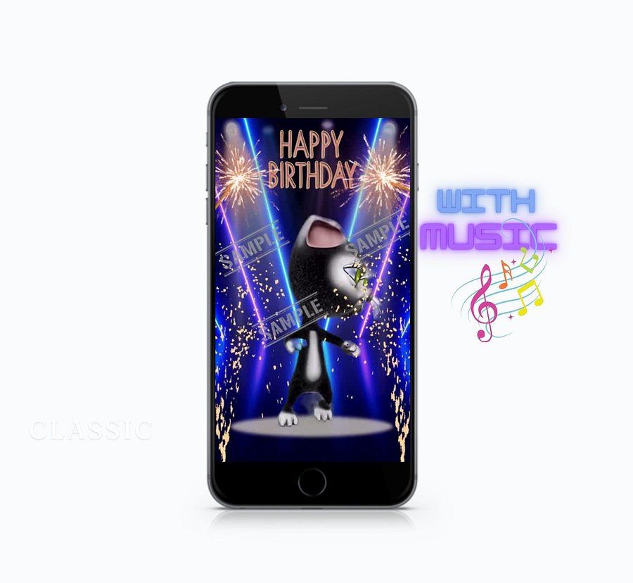 Dancing cat Birthday E-Card [Instant Download] product image (1)