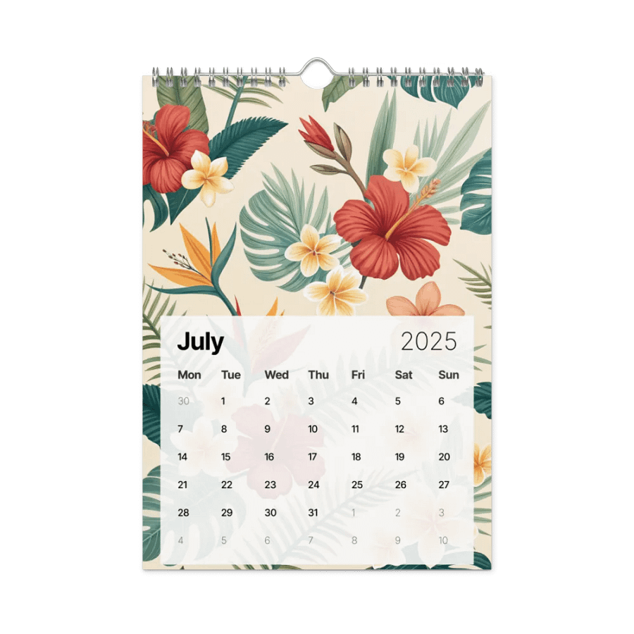 SEAMLESS FLORAL PATTERN WALL CALENDAR 2025 product image (7)