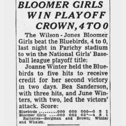 On this day in 1954, the National Girls Baseball League took the field for the last time. The Wilson-Jones Bloomer Girls shut...