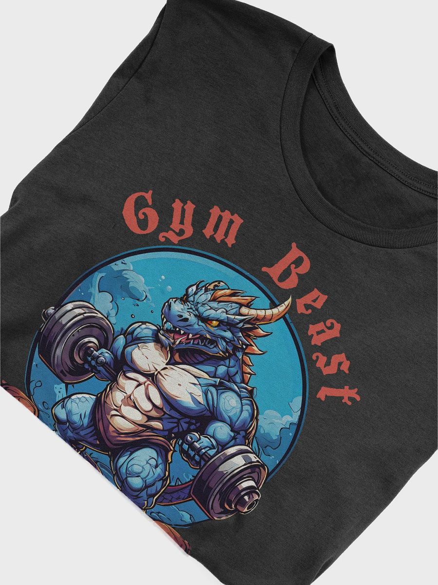 Gym Beast - Cool Strong Muscular Dragon Lifting Weights Bella Canvas 3001 T-Shirt - Best Gift for Gym Lovers product image (5)
