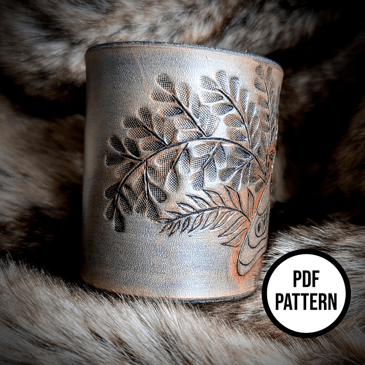 Moth Leather Cuff Pattern - Ellie Everyday Cosplay - PDF Pattern for Leatherwork product image (2)