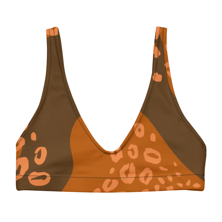 Orange Leopard Wave Recycled Bikini Top product image (1)