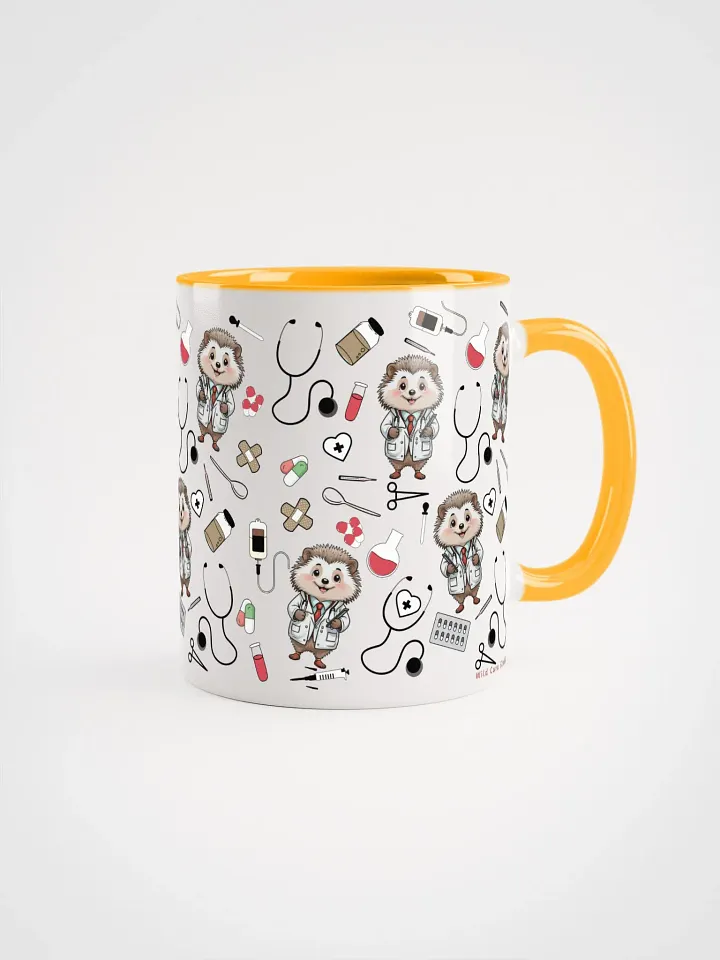 Cute Medical Coat Hedgehog Ceramic Mug product image (26)