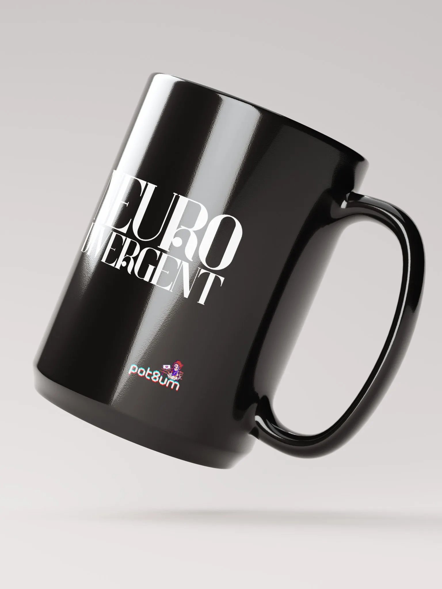 NEURODIVERGENT SKULL black glossy mug product image (3)