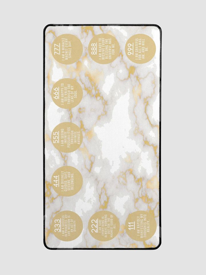 White Marbled Manifestation Desk Mat - Inspiring Affirmations & Angel Numbers product image (2)