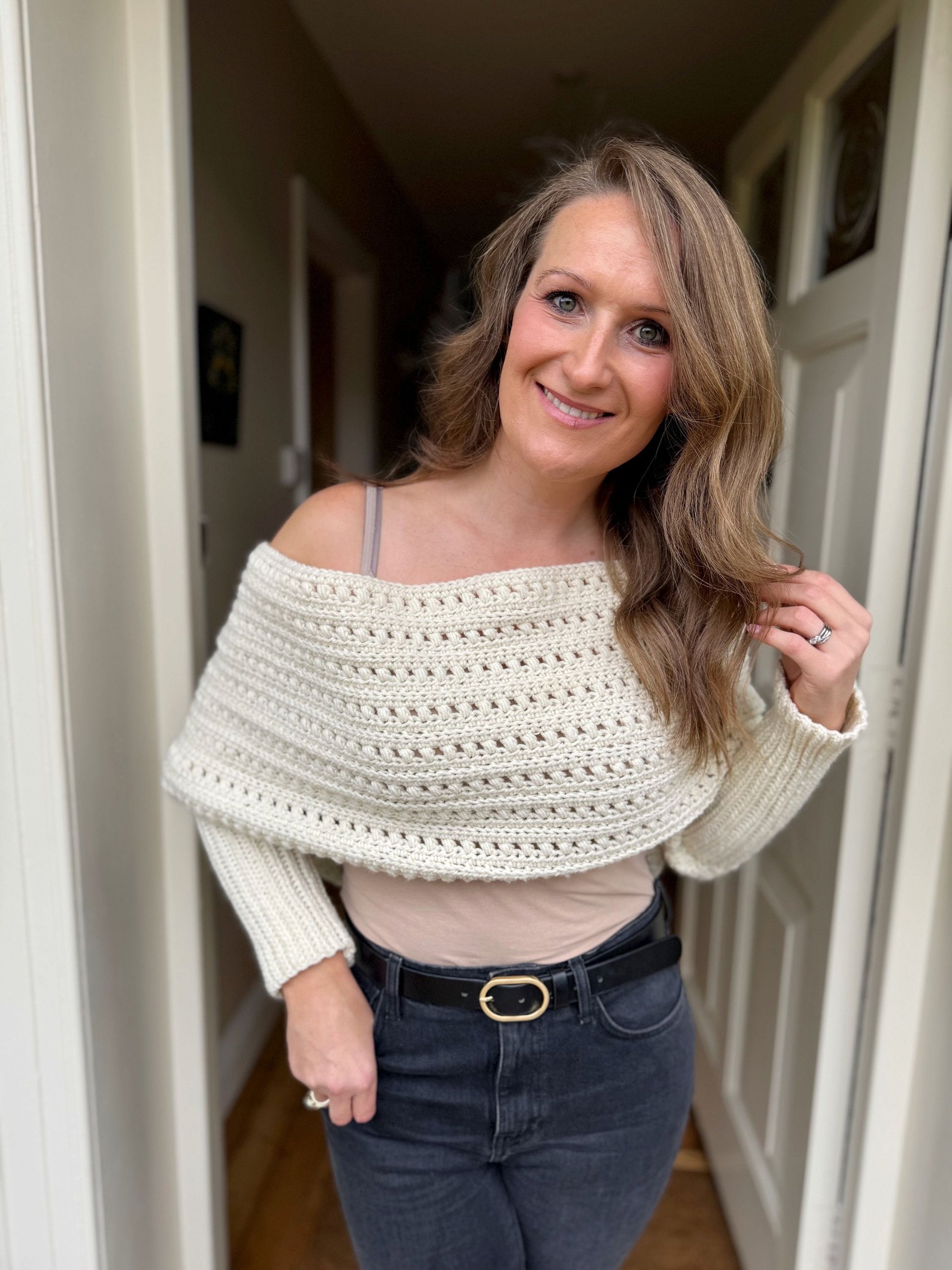 Crochet Sweater Scarf Worsted Weight/ Crochet scarf with sleeves / crochet wrap / Instant Download Adult Sizes XS - 5XL product image (7)