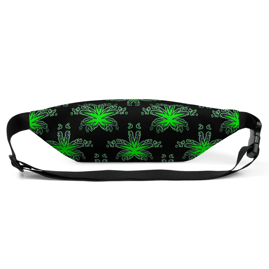 Black Green Purple Weed Leaf Fanny Pack, 420 Cannabis Bag, Stoner Fashion Accessory product image (3)