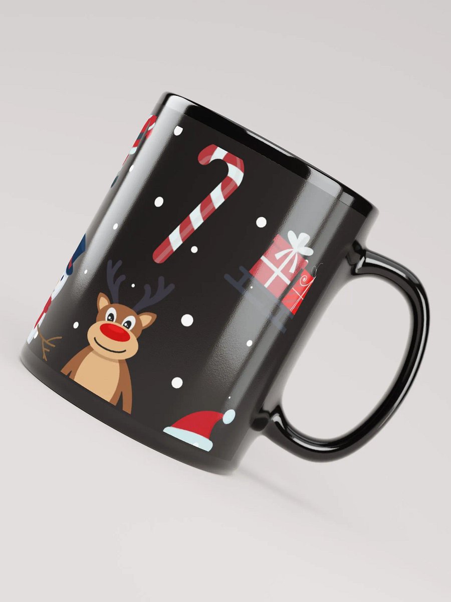 Festive Holiday Delight Black Glossy Mug product image (7)